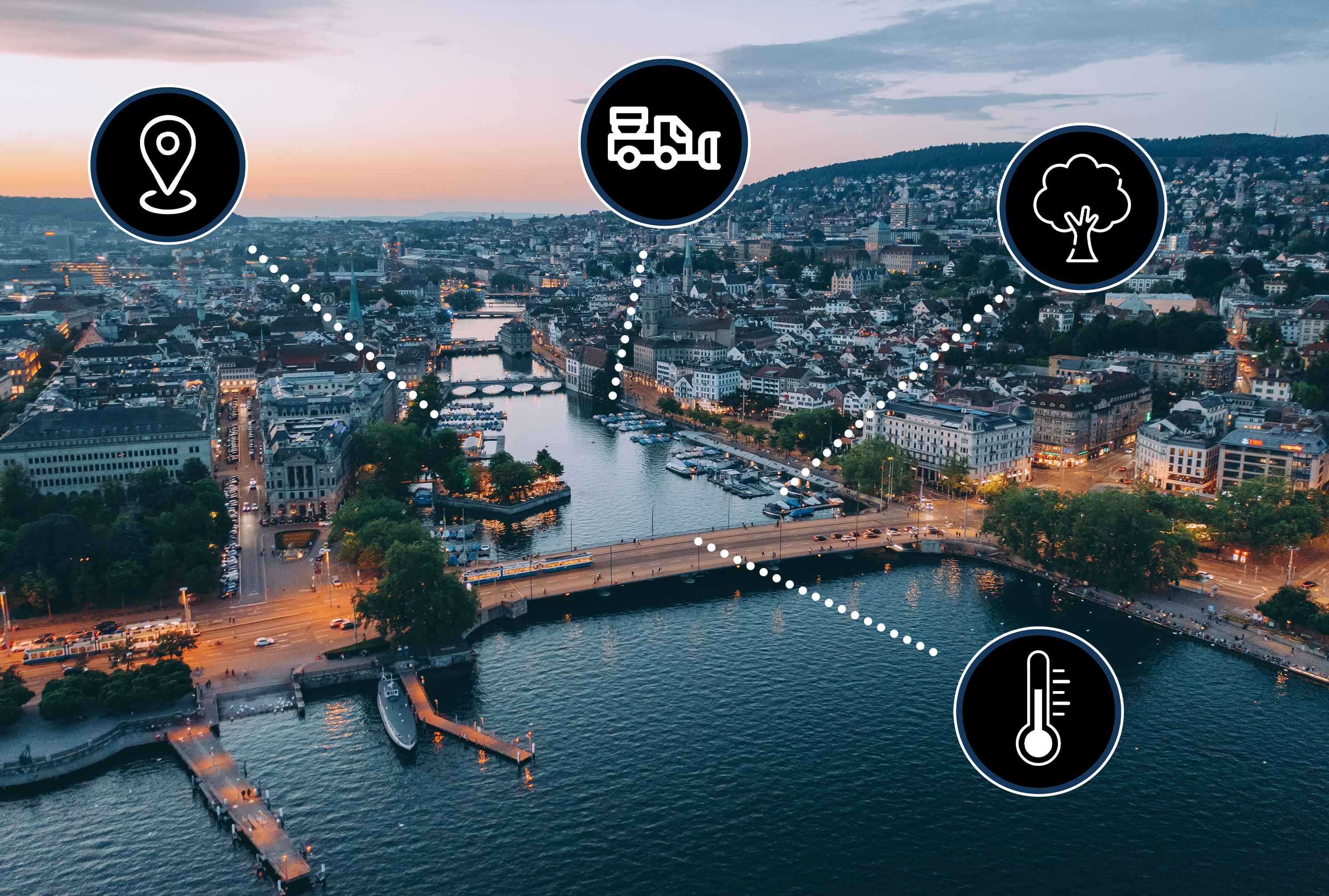 Zürich mit IOT Icon